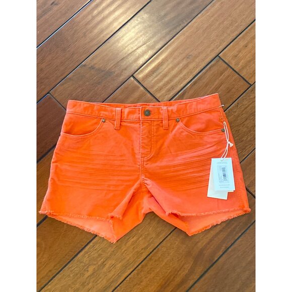 NWT $74 Carve Designs Oahu 4" Shorts Women's 6* Organic Cotton Orange Stretch - Picture 12 of 13